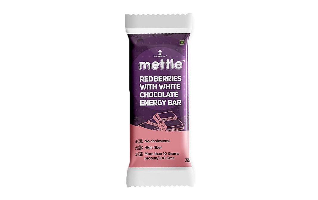 Mettle Red Berries With White Chocolate Energy Bar   Pack  35 grams